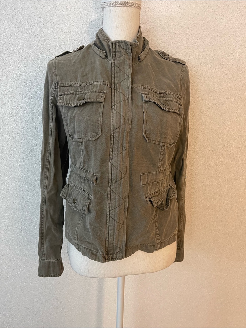 American Rag Women's Military-Style Olive Utility Jacket medium